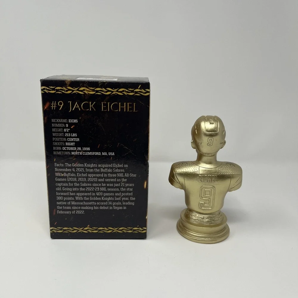 Jack Eichel Vegas Golden Knights NHL Bust Statue The Golden Age Brand New w Box!